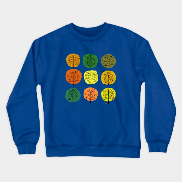 Autumn Trees In Tidy Rows Crewneck Sweatshirt by LittleBunnySunshine